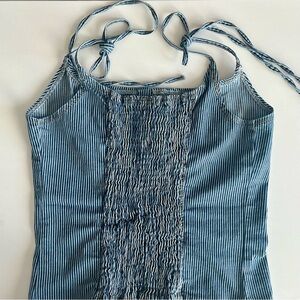 NWT Missguided Denim Stripe Camisole Corset Top